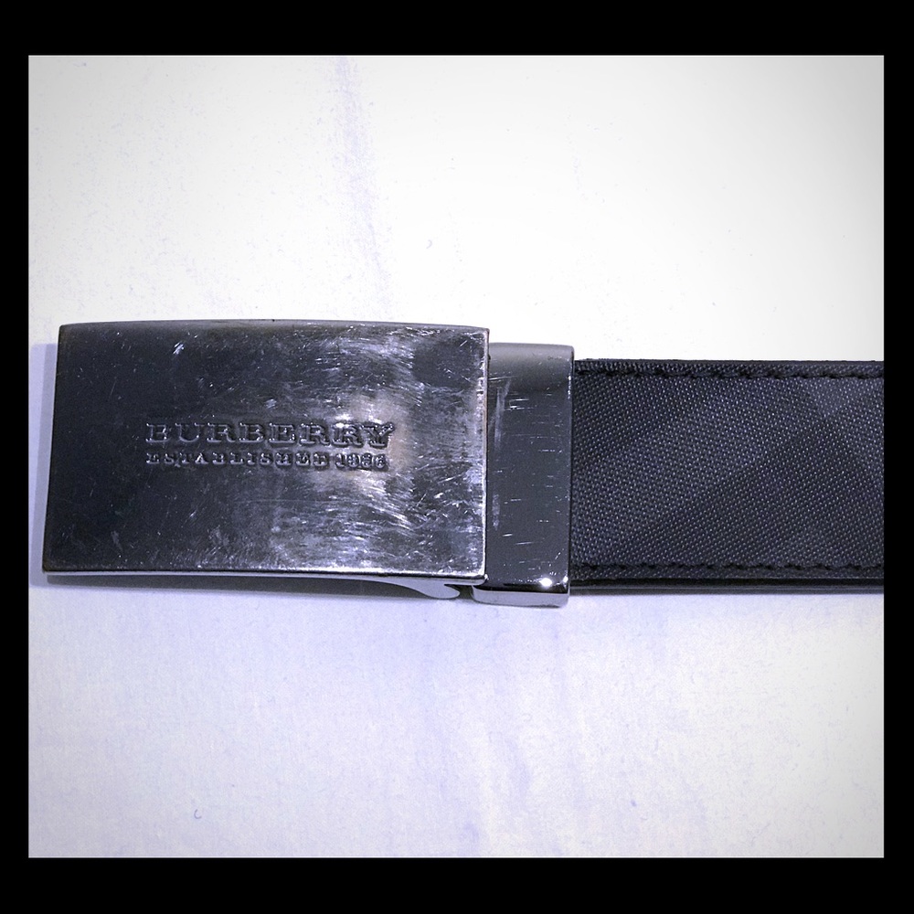 Burberry Black Check Print Belt